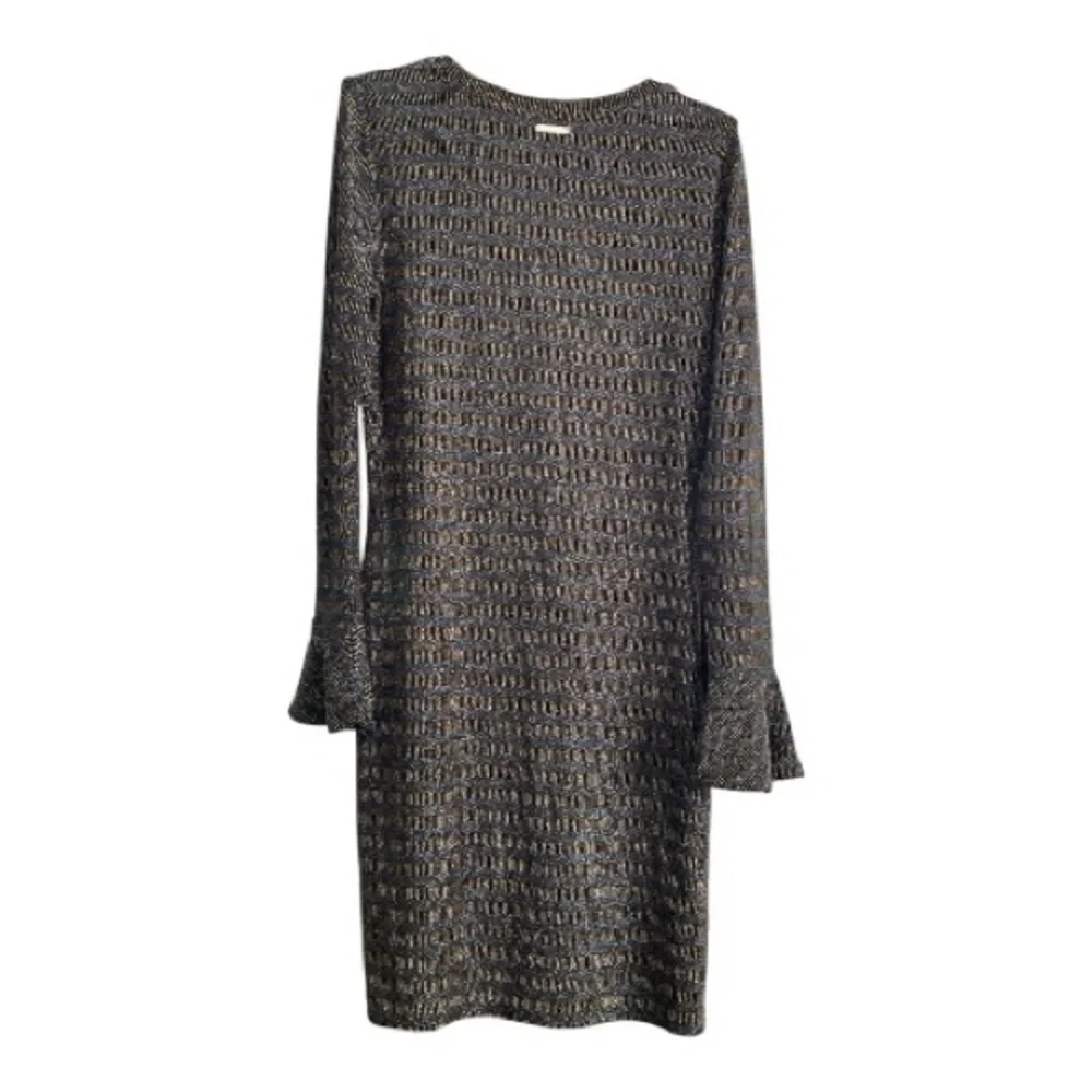 Michael Kors Black and Gold Long Sleeve Dress